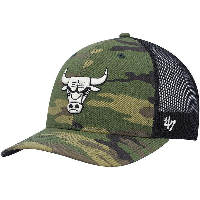 Mens 47 Camo/Black Chicago Bulls Trucker Snapback Hat Product Image