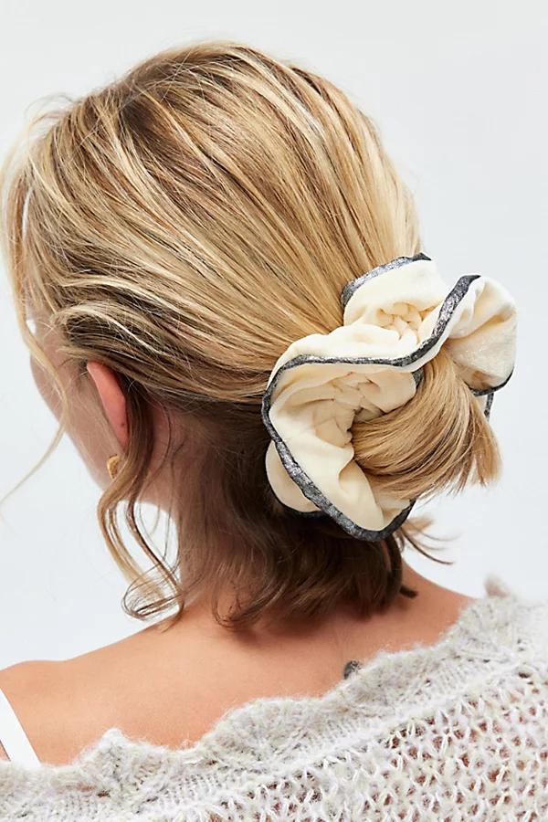 Ruffle Velvet Scrunchie Womens at Urban Outfitters Product Image