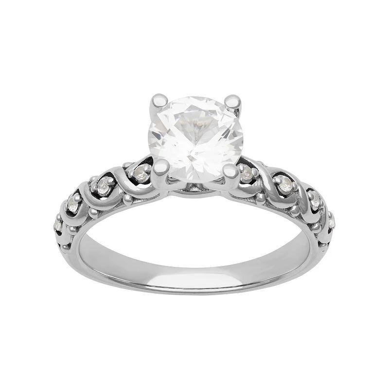 Love Always Sterling Silver 1 3/4 Carat T.W. Lab-Created White Sapphire Engagement Ring, Womens Product Image