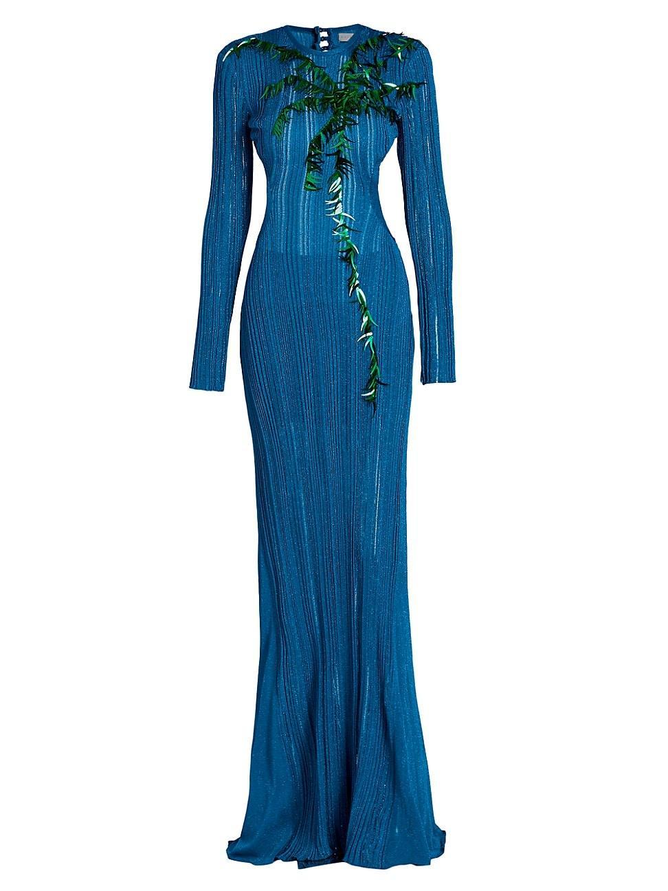 Womens Beaded Palm Knit Gown Product Image