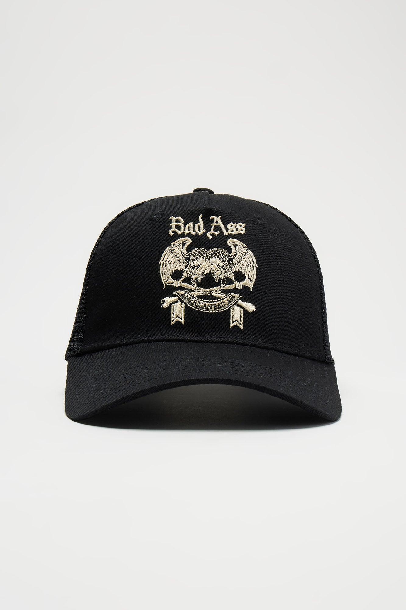 Bad Ass Twill Trucker Hat - Black Product Image