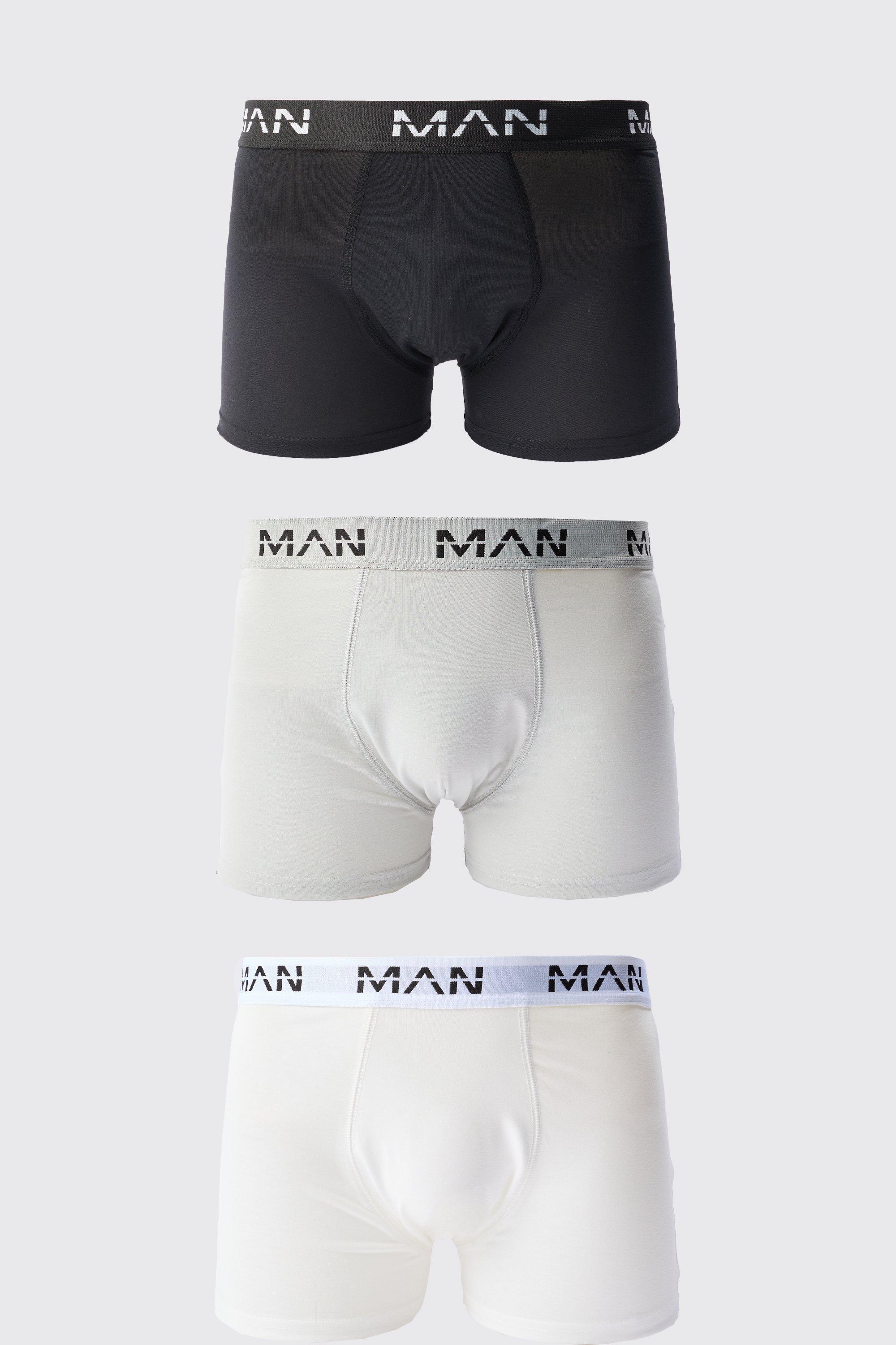 3 Pack Mixed Colour Man Trunks | boohooMAN USA Product Image