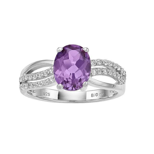 Gemminded Sterling Silver Lab-Created Alexandrite & White Topaz Ring, Womens Product Image