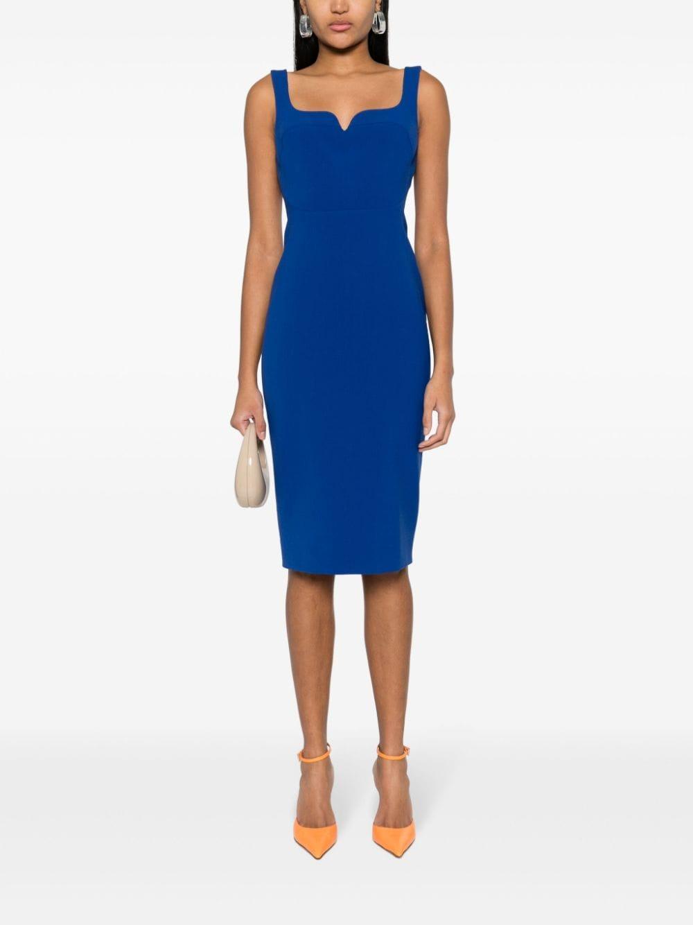 Sleeveless Fitted Dress In Blue Product Image