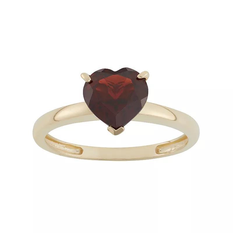 Designs by Gioelli Garnet 10k Gold Heart Ring, Womens Red Product Image