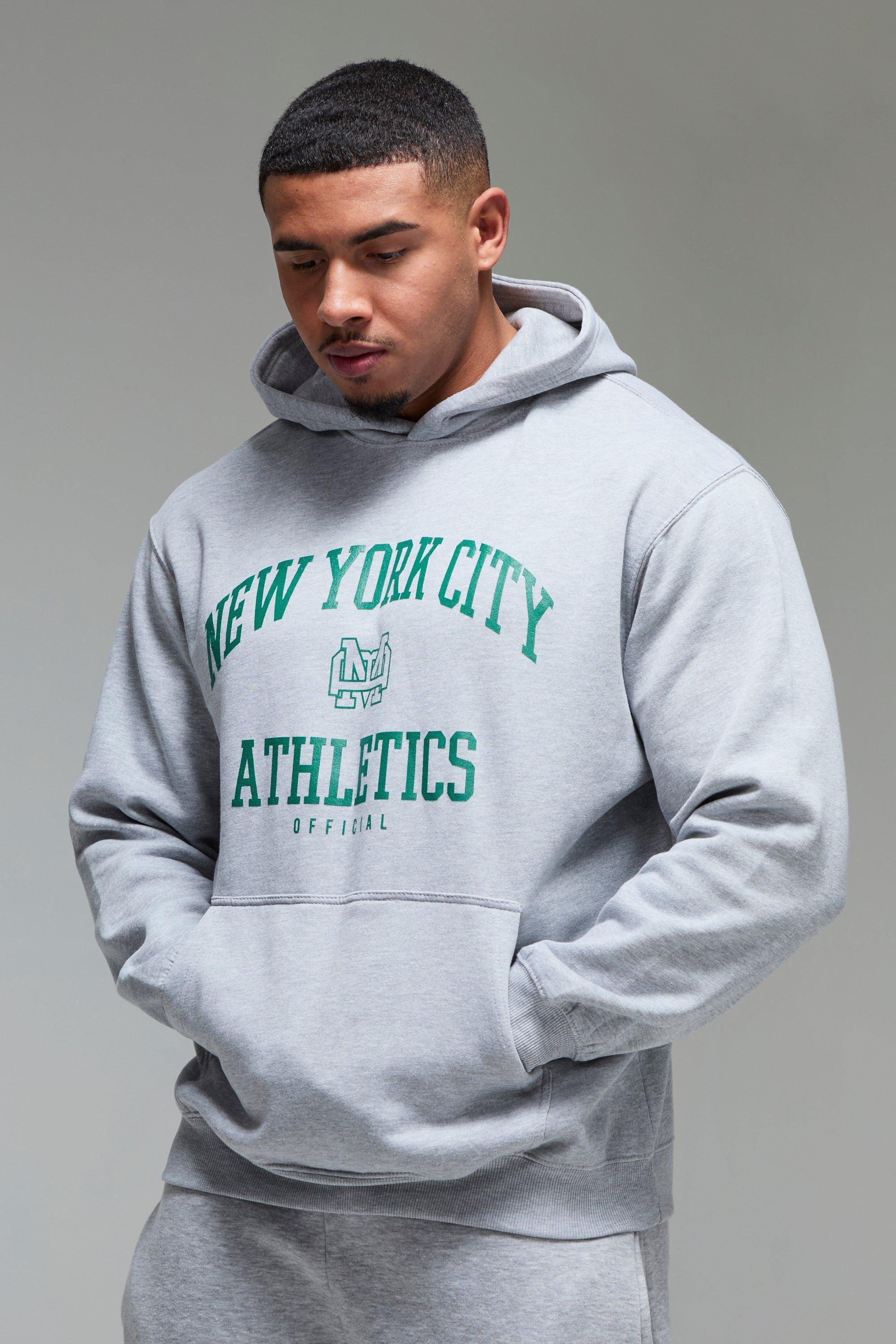 Man Active New York City Athletics Oversized Hoodie | boohooMAN USA Product Image