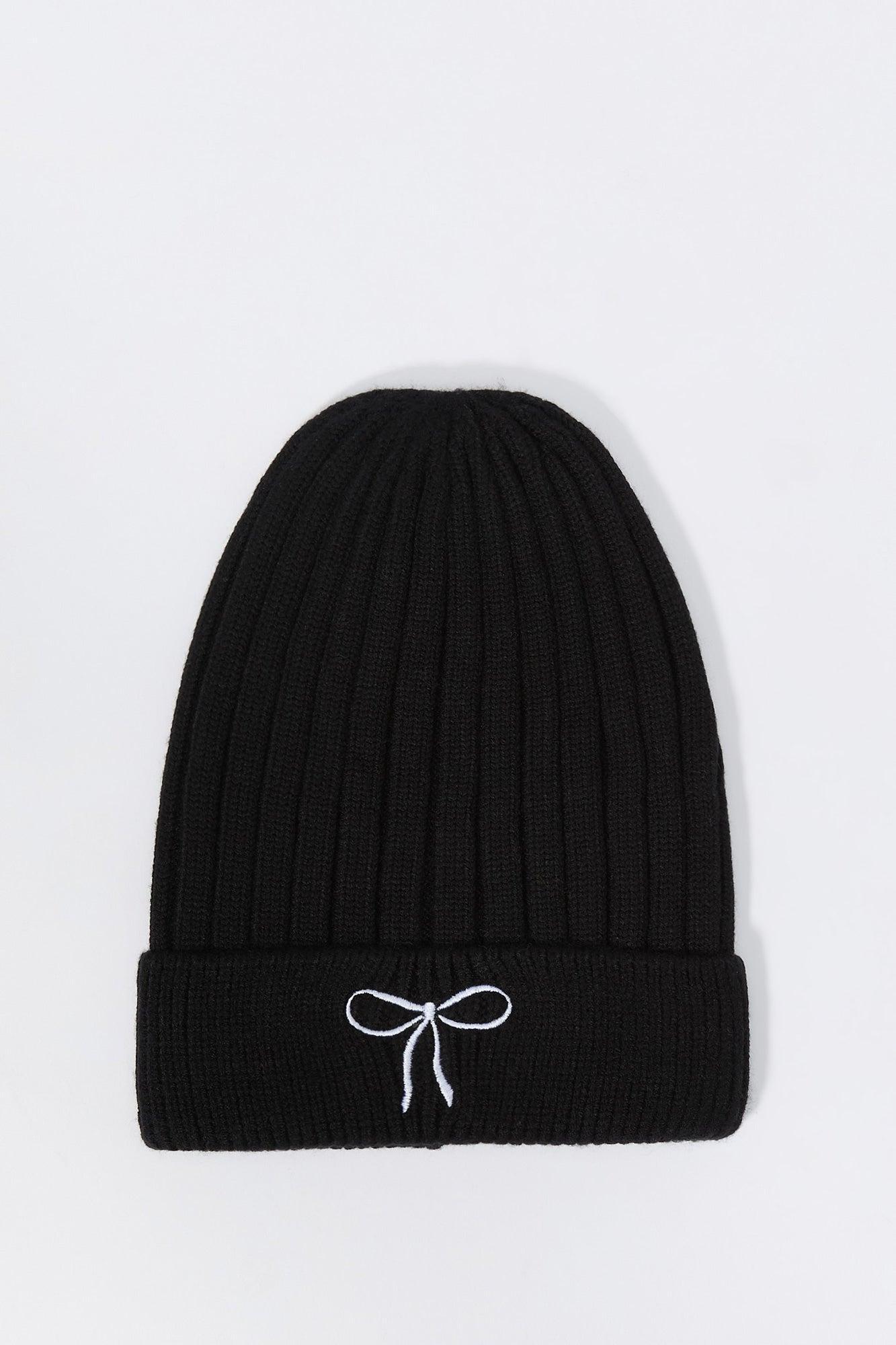 Embroidered Ribbed Knit Beanie Female product image