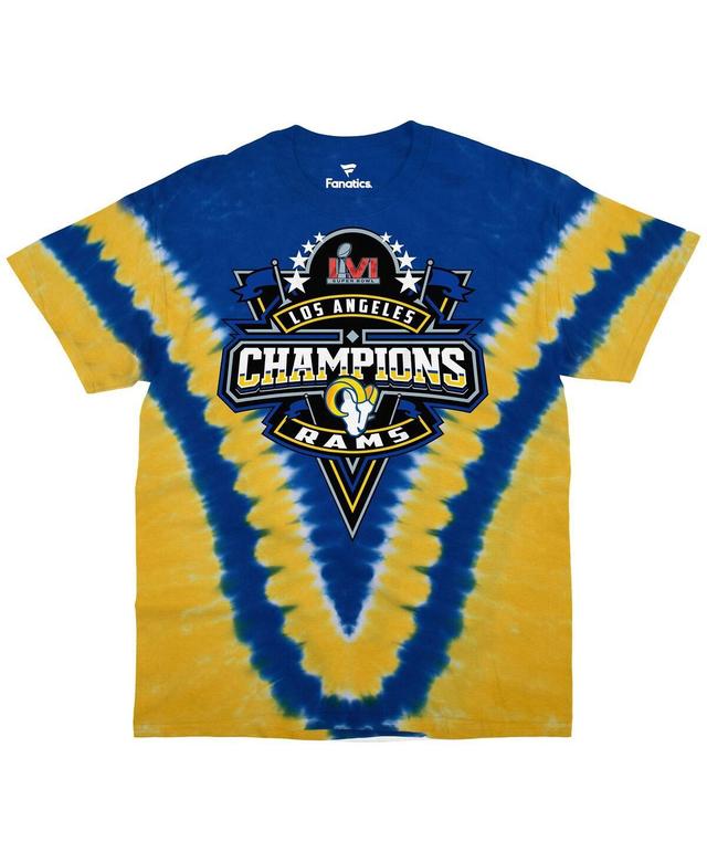 Mens Fanatics Blue Los Angeles Rams Super Bowl Lvi Champions V-Dye T-shirt Product Image