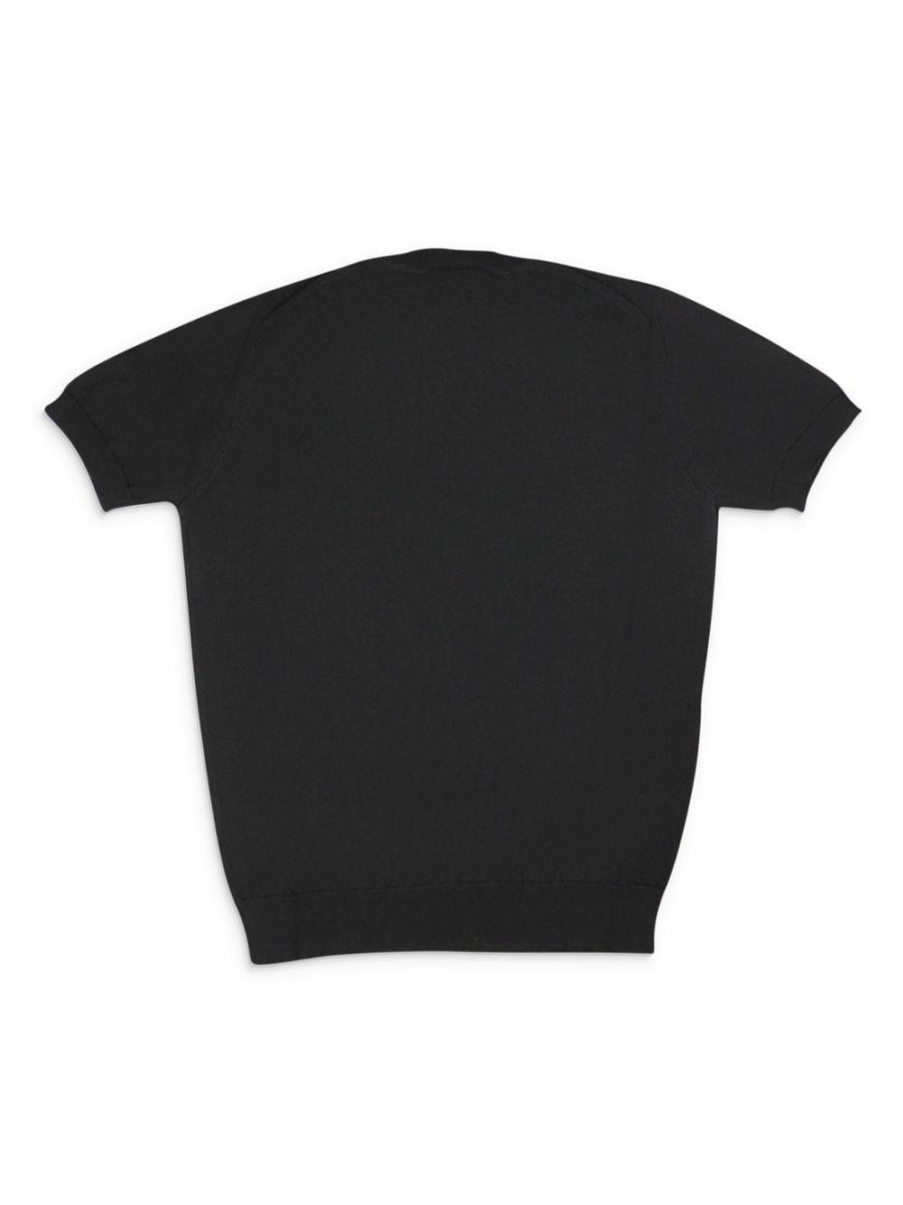 Logo-embroidered Cotton T-shirt In Black Product Image