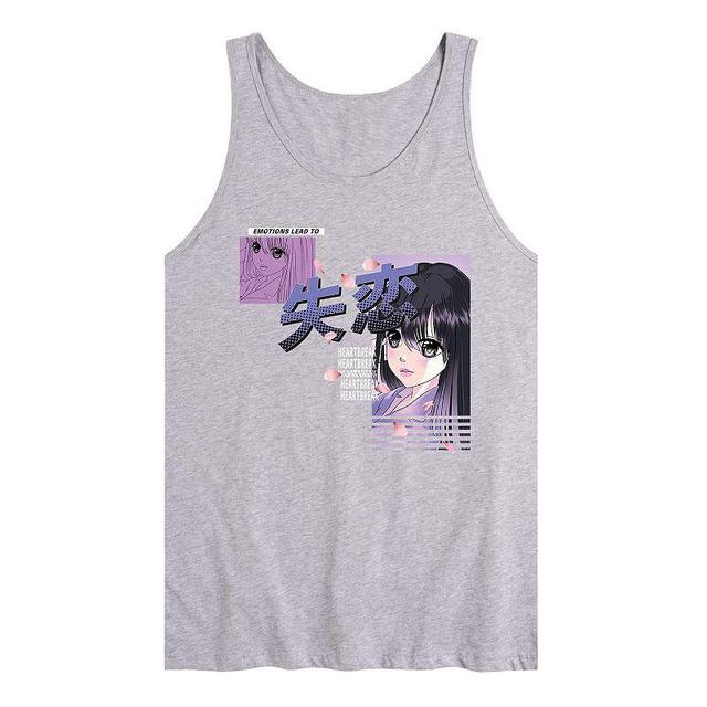 Mens Anime Heartbreak Tank Med Grey Product Image