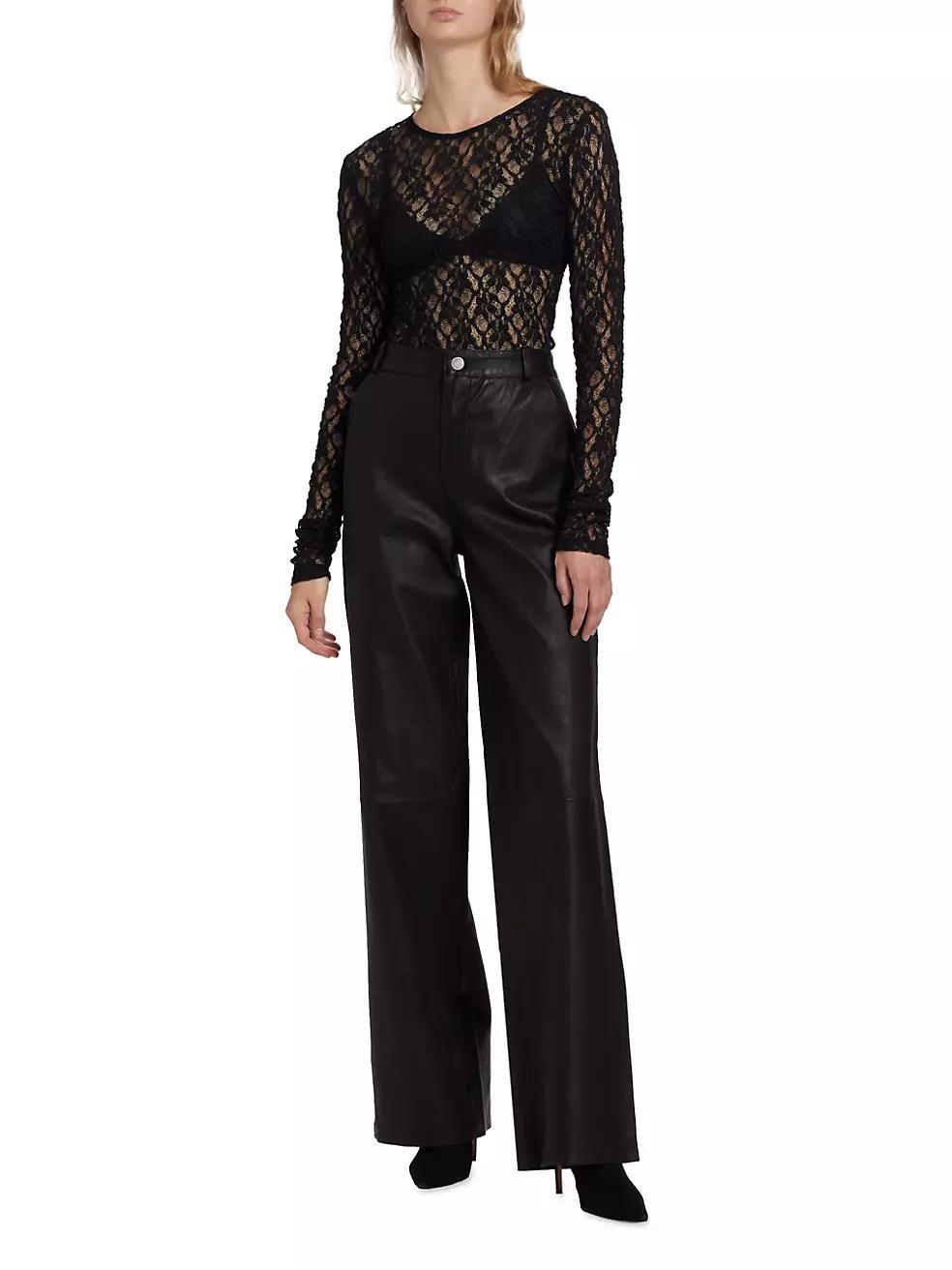 Mesh Lace Long-Sleeve Top Product Image