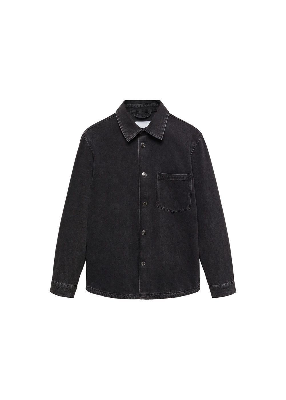 MANGO MAN - Pocket denim overshirt black denimMen Product Image