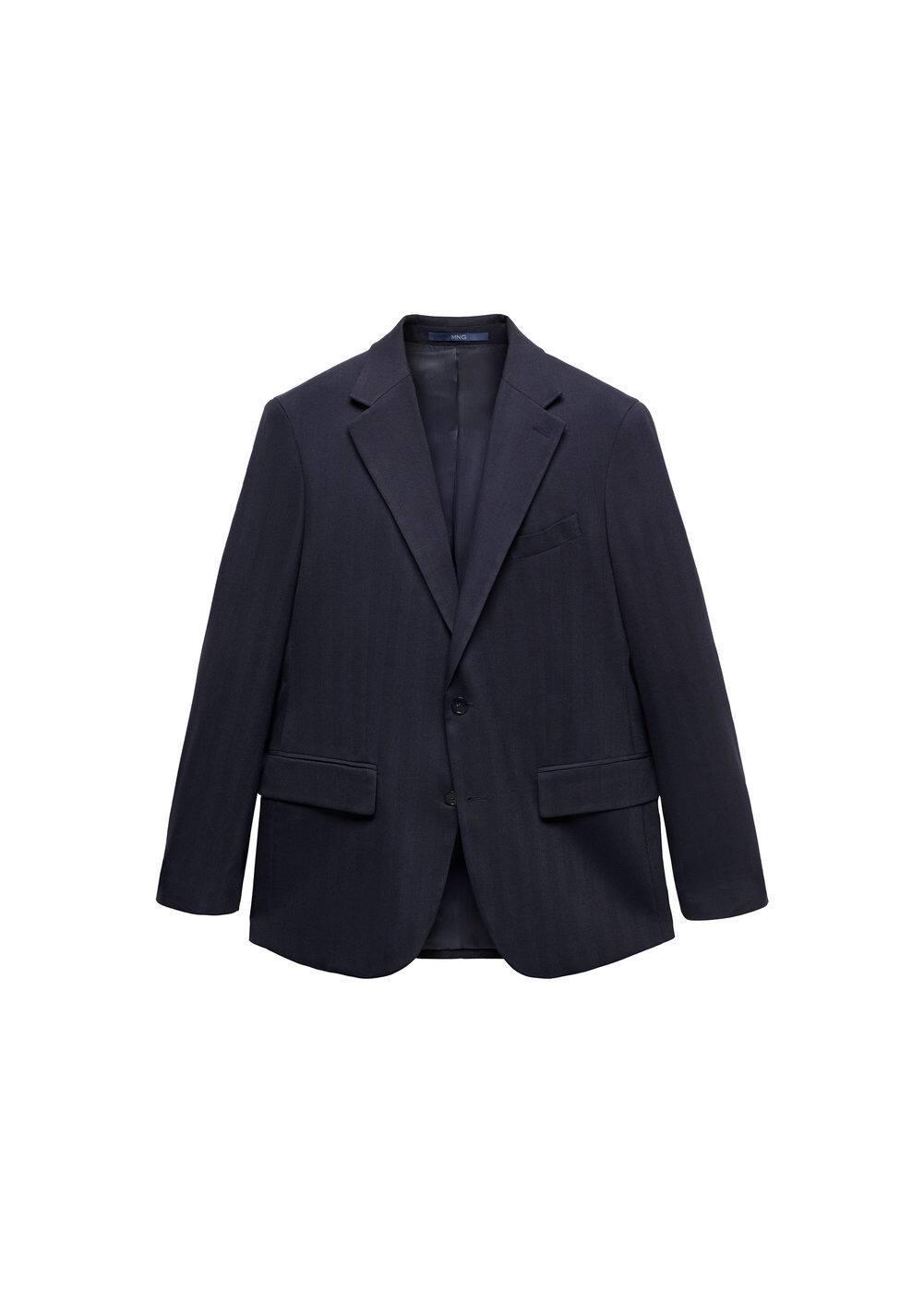 Mango Mens Slim-Fit Herringbone Wool Suit Jacket Product Image