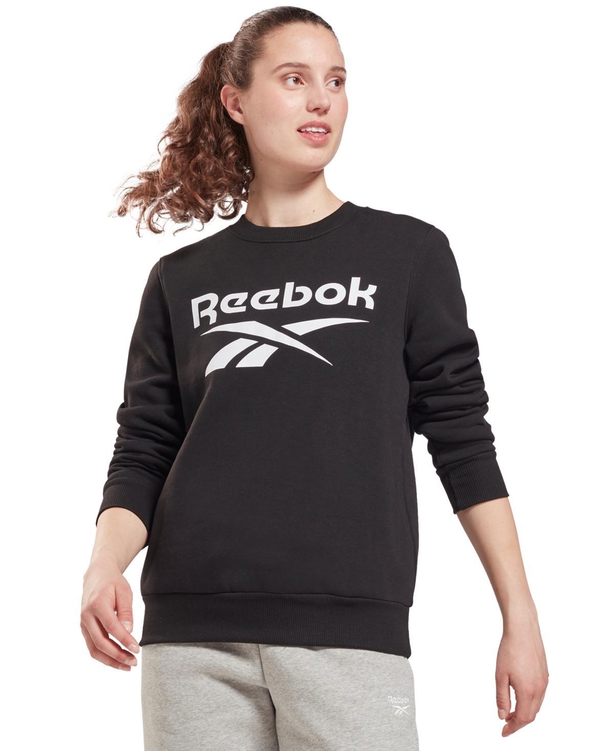 Reebok Womens Reebok Identity Big Logo Fleece Crew - Womens White Product Image