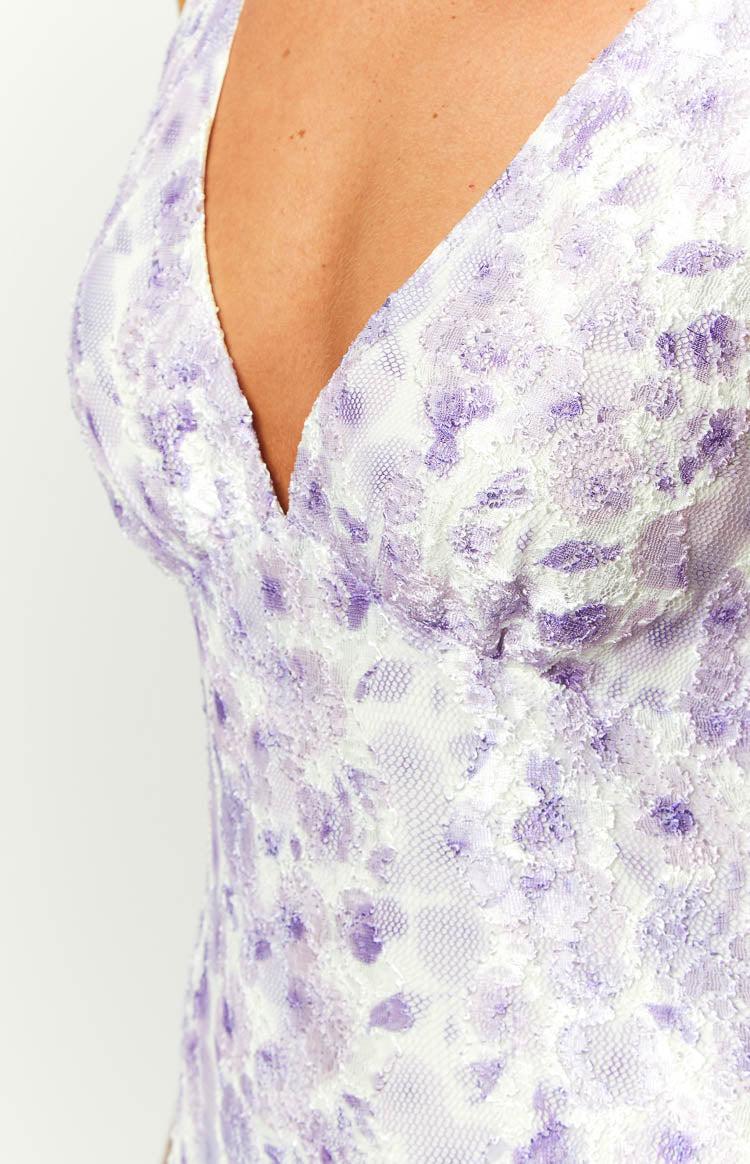 Farida Purple Lace Maxi Dress Product Image