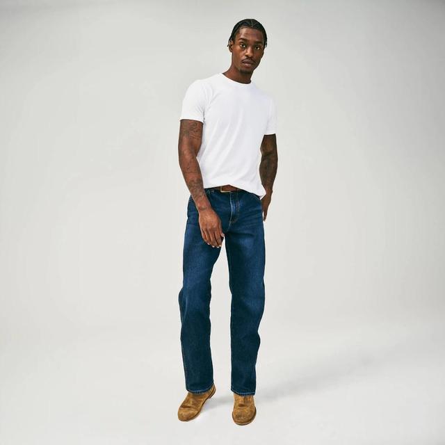 Wrangler Mens Relaxed Fit Straight Jeans - Navy Denim 34x29 Product Image