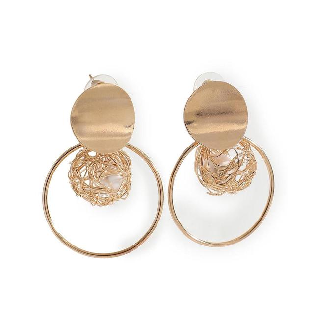 Sohi Womens Metallic Drop Earrings Product Image