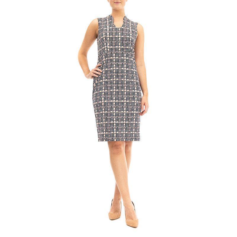 Womens Nina Leonard U-Neck Midi Sheath Dress product image