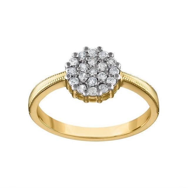 Tiara 14k Gold Over Silver 1/4 Carat T.W. Diamond Ring, Womens Yellow Product Image