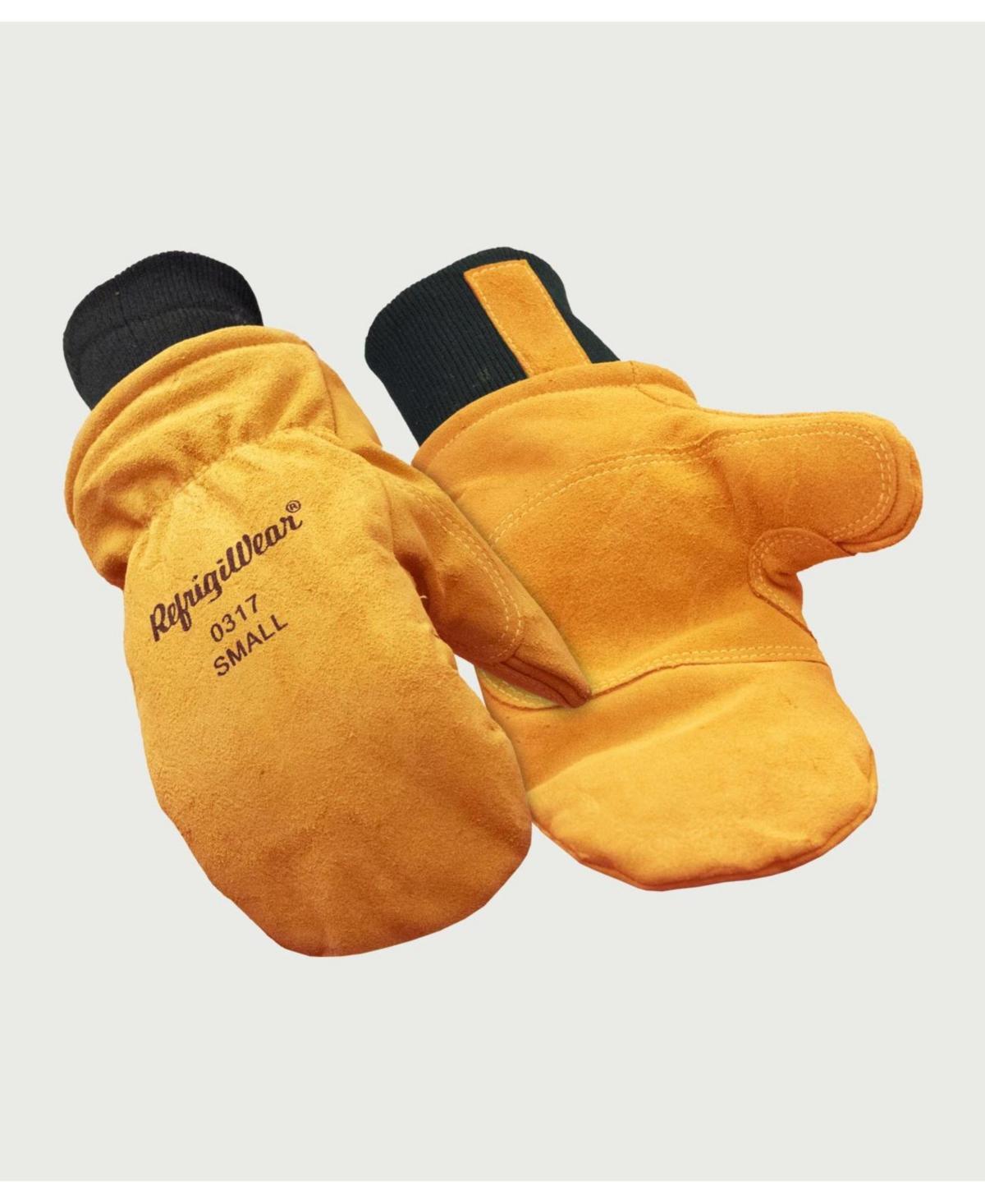 RefrigiWear Mens Warm Fleece Lined Fiberfill Insulated Leather Mitten Gloves Product Image