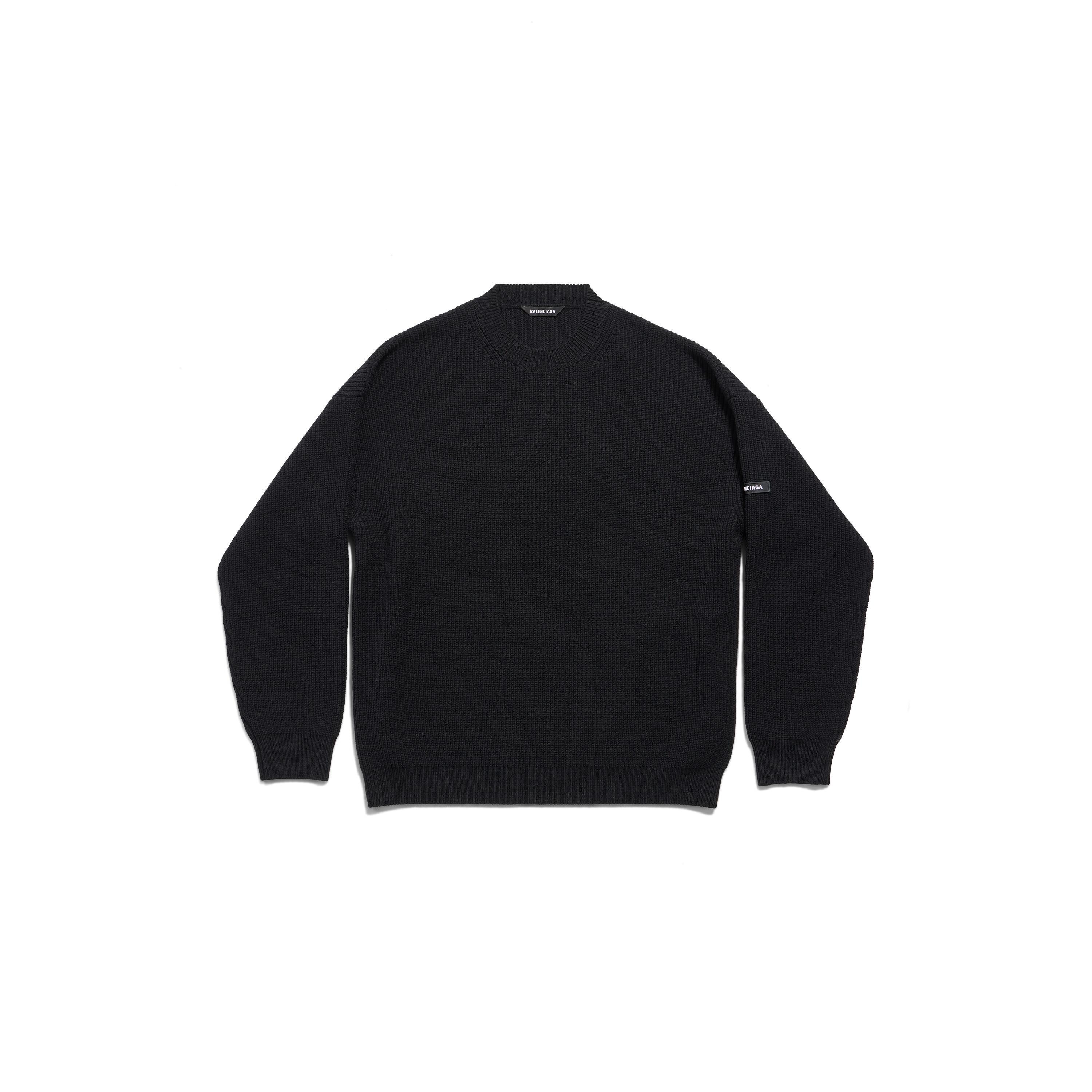 Men's Patch Crewneck Sweater in Black Product Image