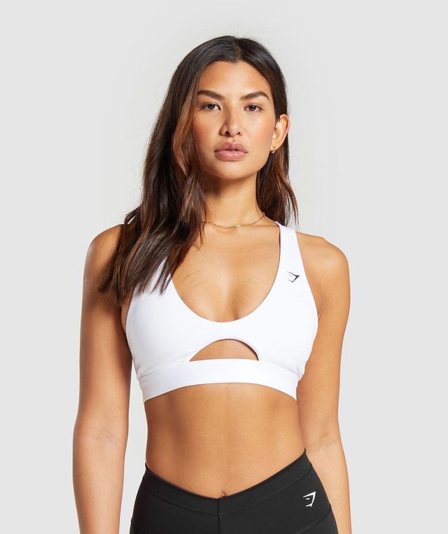 Gymshark Peek A Boo Sports Bra - White Female Product Image