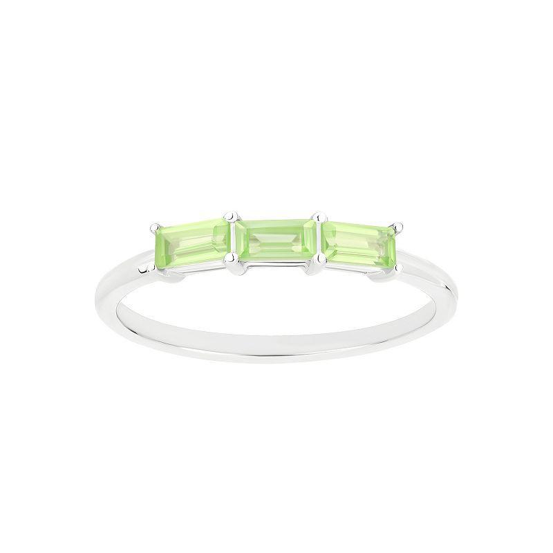 Gemistry 14k White Gold Peridot Ring, Womens Product Image