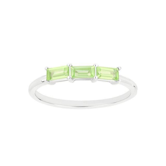 Gemistry 14k White Gold Peridot Ring, Womens Product Image