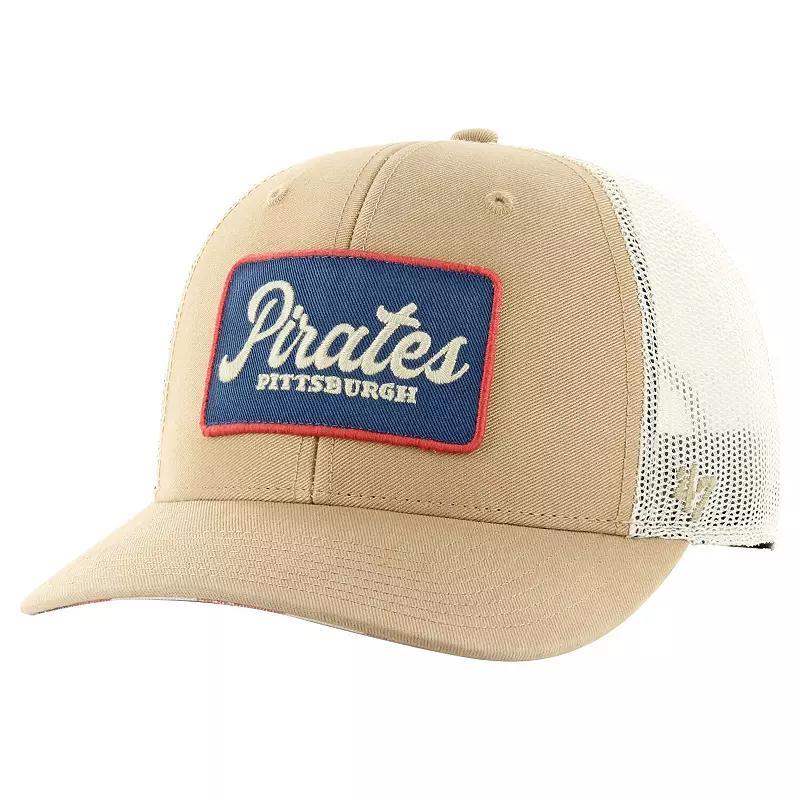 Mens 47 Khaki Pittsburgh Pirates Glory Daze Trucker Adjustable Hat Product Image