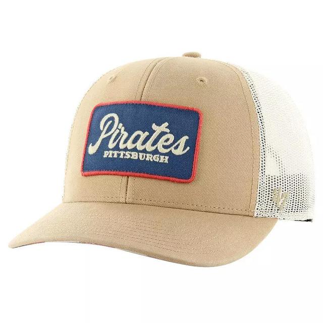 47 Brand Mens Khaki Pittsburgh Pirates Glory Daze Trucker Adjustable Hat Product Image