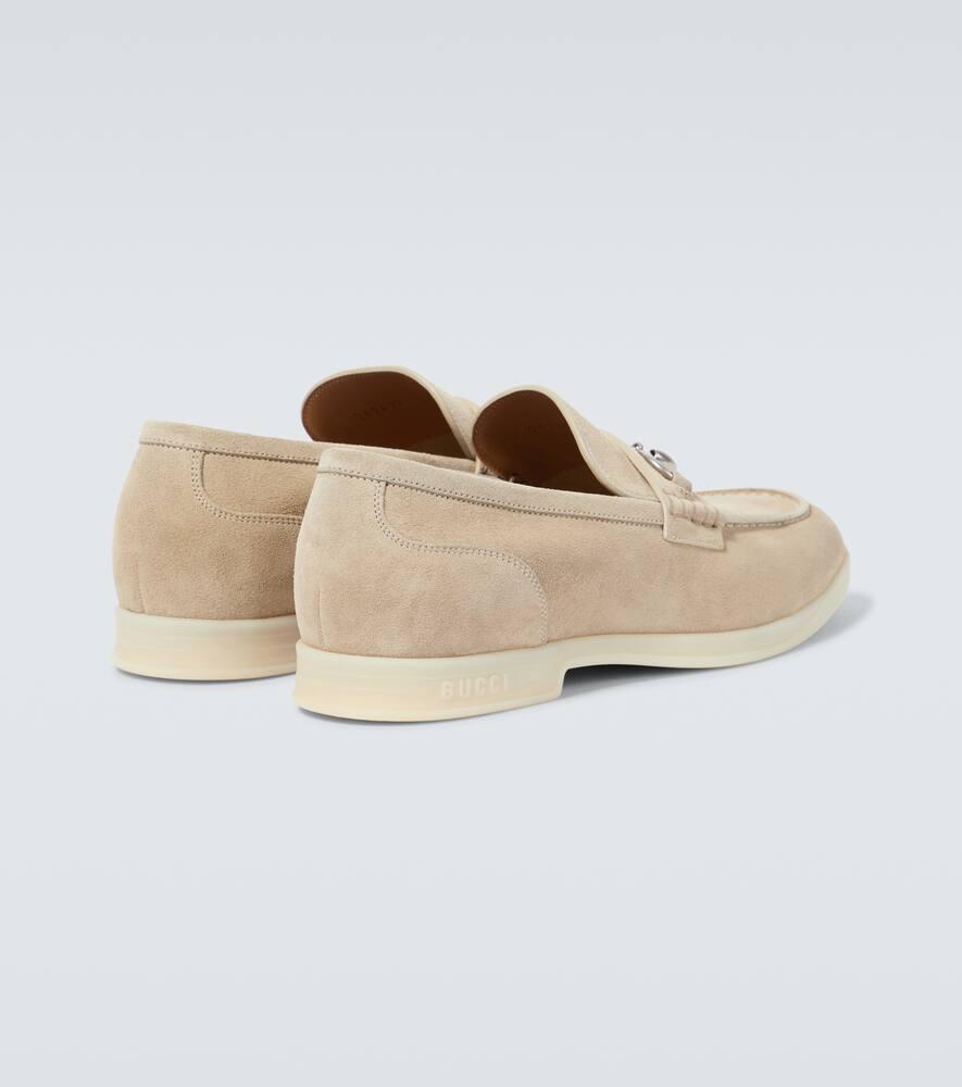 GUCCI Horsebit Suede Loafers In Neutrals Product Image