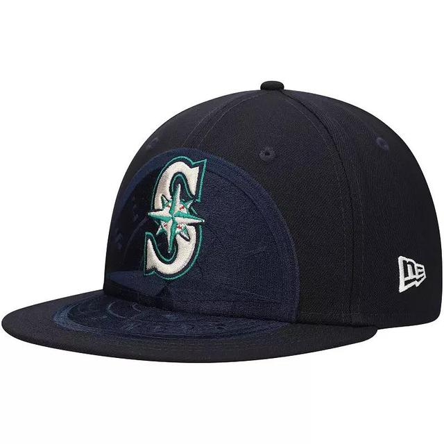 Mens New Era Seattle Mariners Shadow Logo 59FIFTY Fitted Hat Blue Product Image