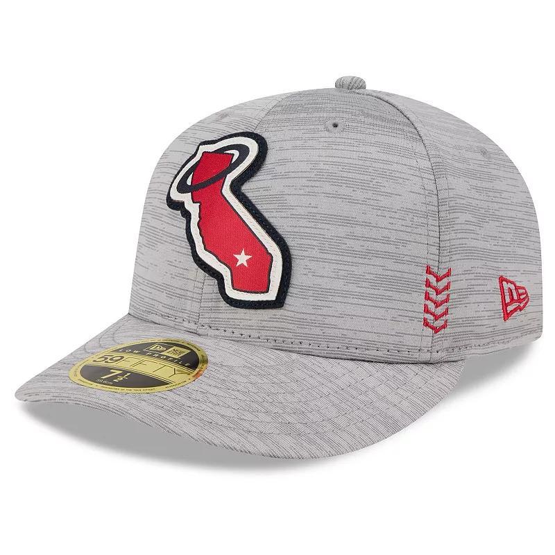 Mens New Era Gray Los Angeles Angels 2024 Clubhouse Low Profile 59FIFTY Fitted Hat Product Image