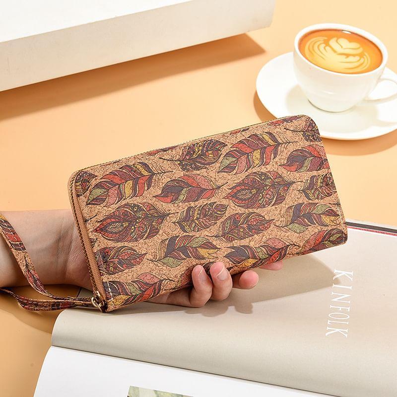 Patterned Faux Leather Long Wallet Product Image