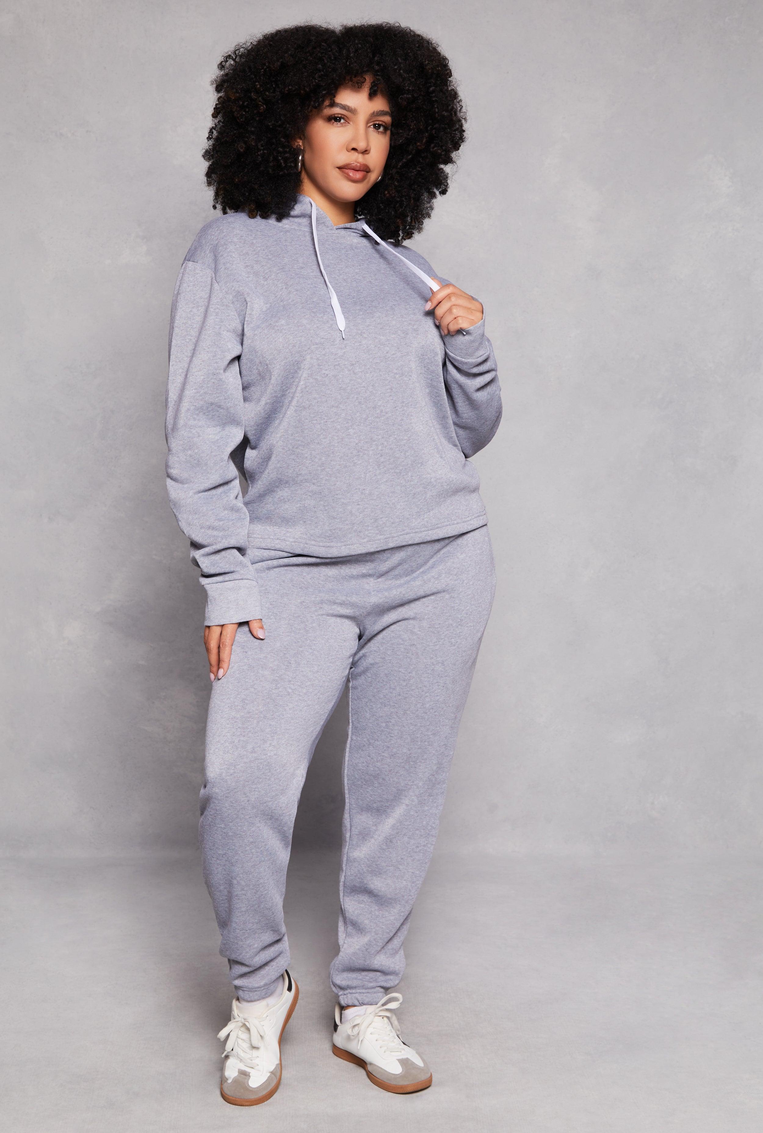 Womens Plus Size Fleece High Waisted Sweatpants Product Image