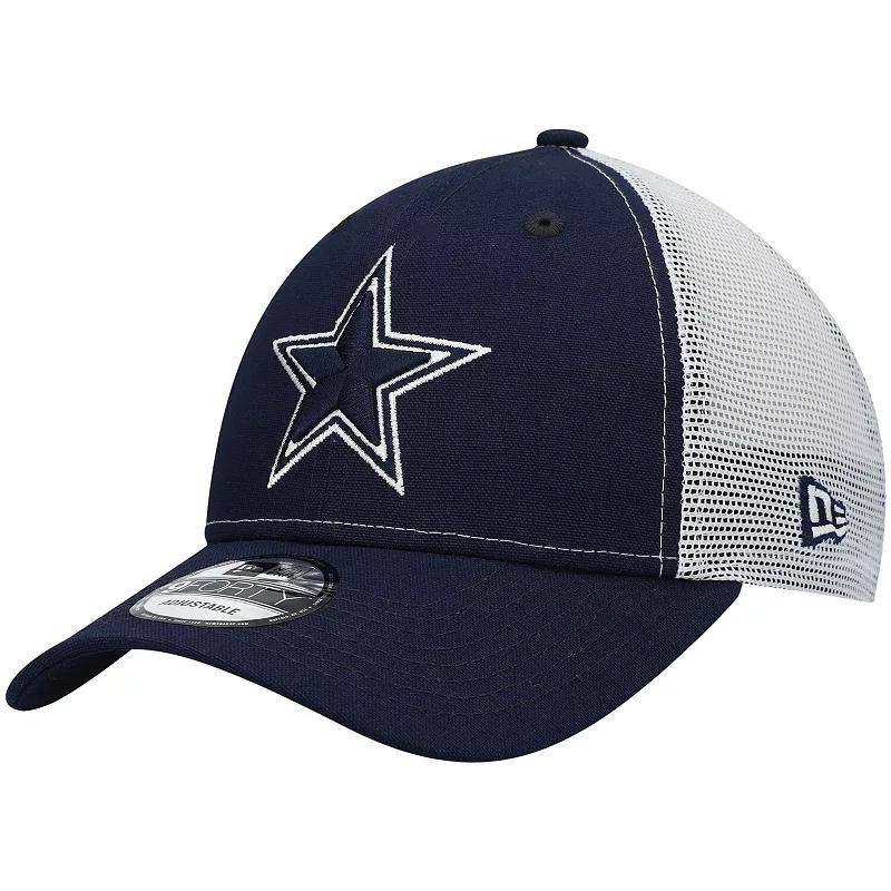 Mens New Era Dallas Cowboys Basic Trucker 9FORTY Snapback Hat, Blue Product Image