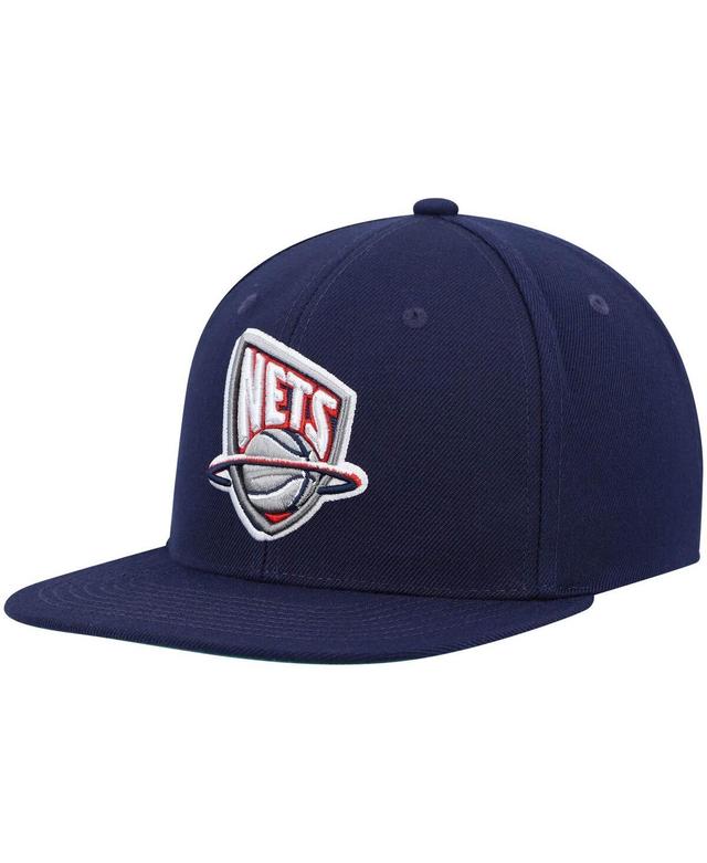 Mens Mitchell & Ness Navy New Jersey Nets Hardwood Classics Team Ground 2.0 Snapback Hat Product Image