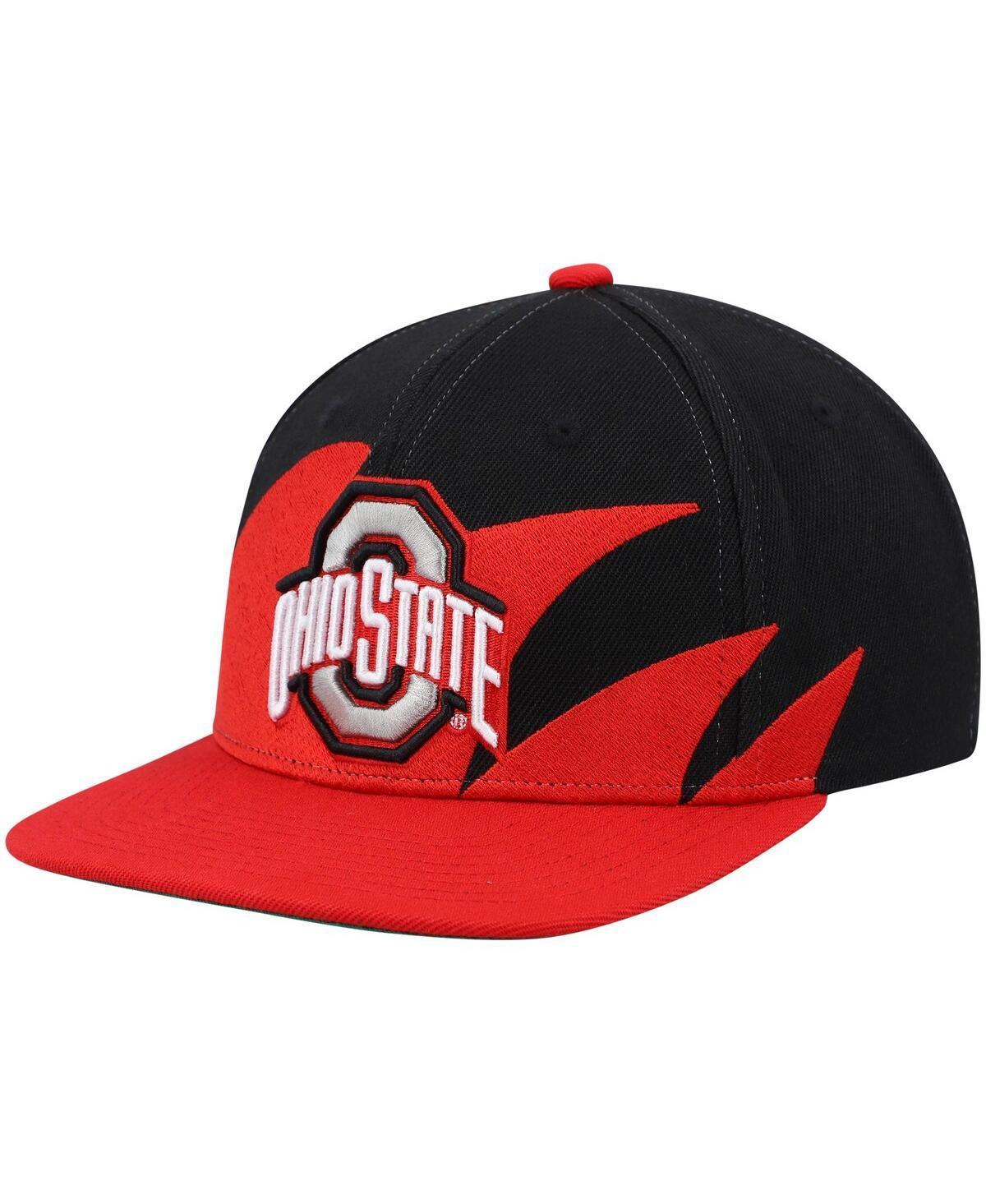 Mens Mitchell & Ness Scarlet Ohio State Buckeyes Sharktooth Snapback Hat - Scarlet Product Image