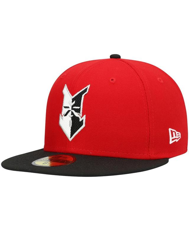 Mens New Era Red Indianapolis Indians Authentic Collection Team Home 59FIFTY Fitted Hat Product Image