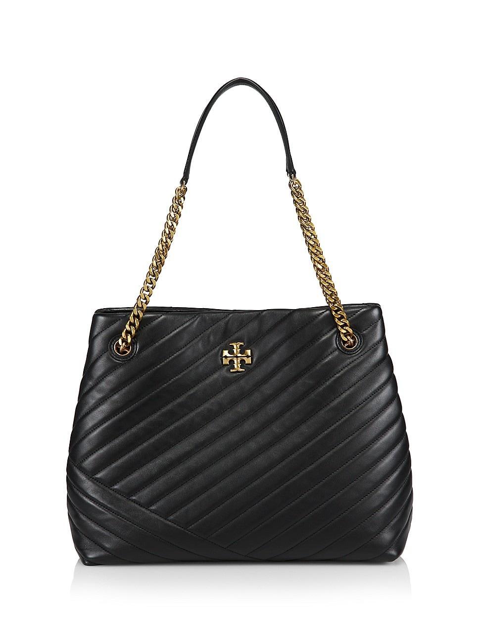 Womens Kira Leather Chevron Tote Bag Product Image