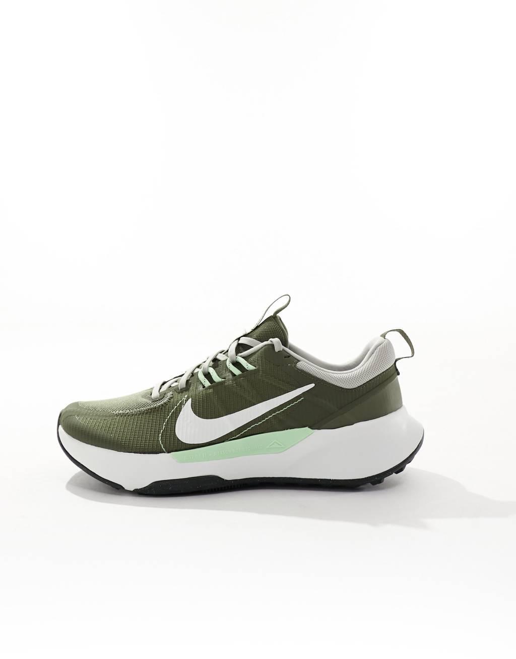 Nike Running Juniper Trail 2 sneakers in dark green and white Product Image