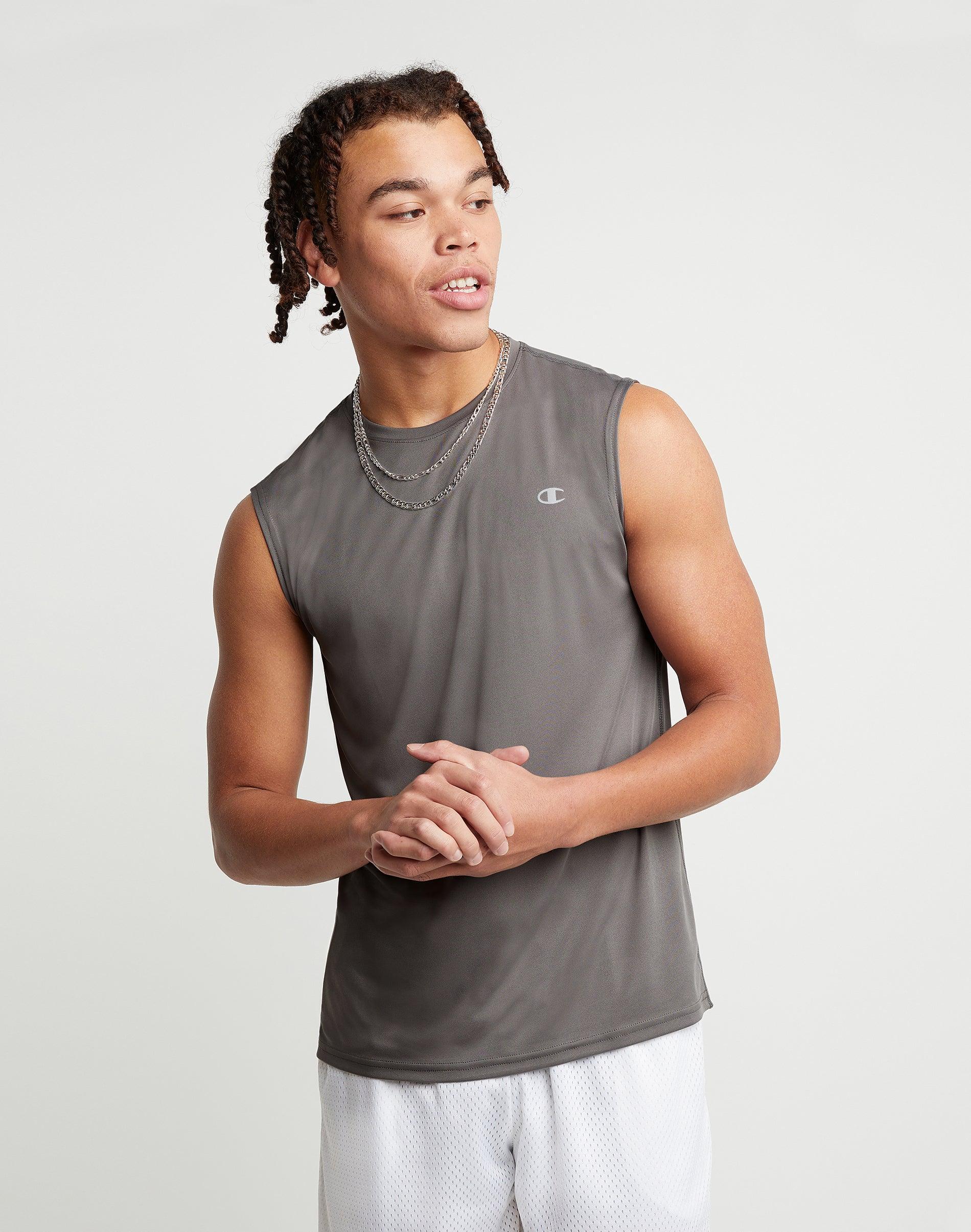 Mens Champion Sport Muscle Tank, Reflective C Logo Stone Grey M Product Image