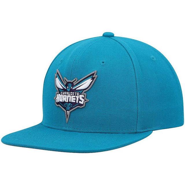 Mens Mitchell & Ness Teal Charlotte Hornets Ground 2.0 Snapback Hat Product Image