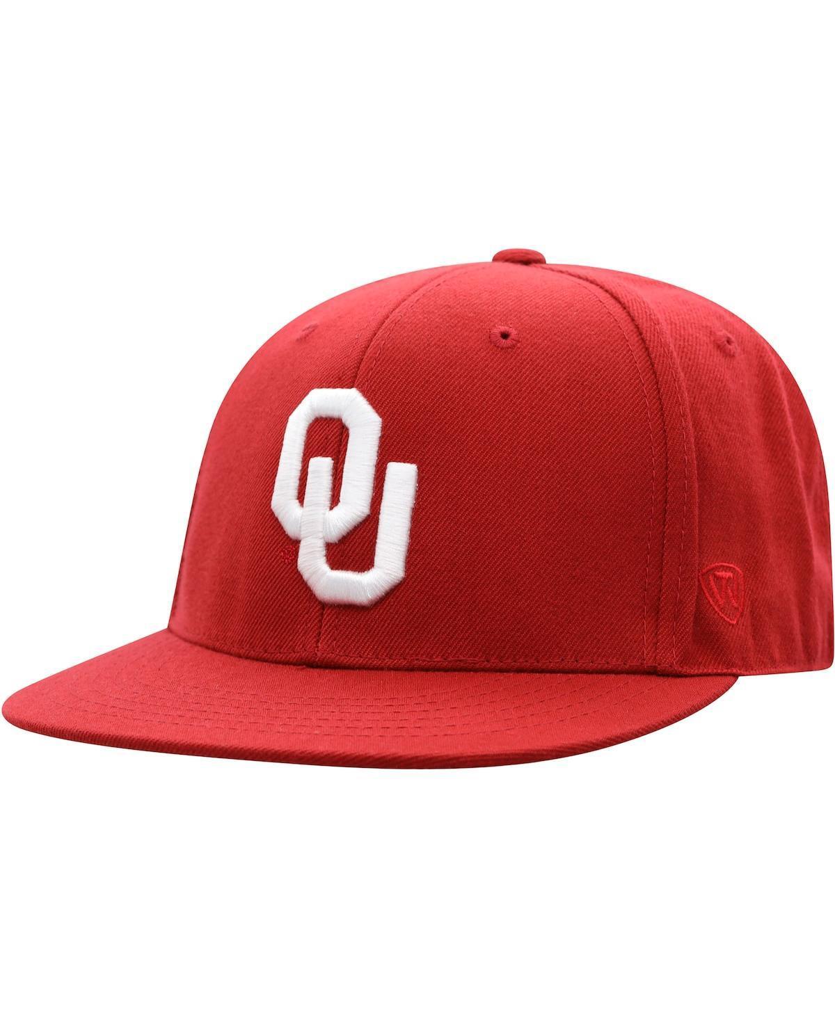 Mens Top of The World Crimson Oklahoma Sooners Team Color Fitted Hat Product Image