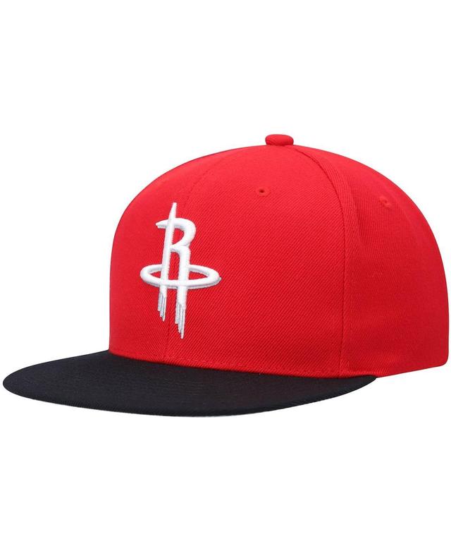 Mens Mitchell & Ness Red and Black Houston Rockets Team Two-Tone 2.0 Snapback Hat - Red Product Image