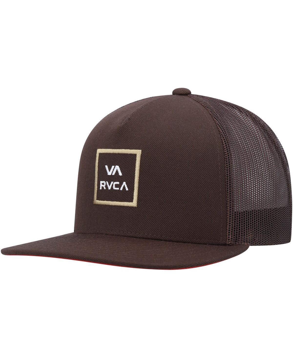 Mens RVCA  Brown VA All the Way Trucker Snapback Hat Product Image