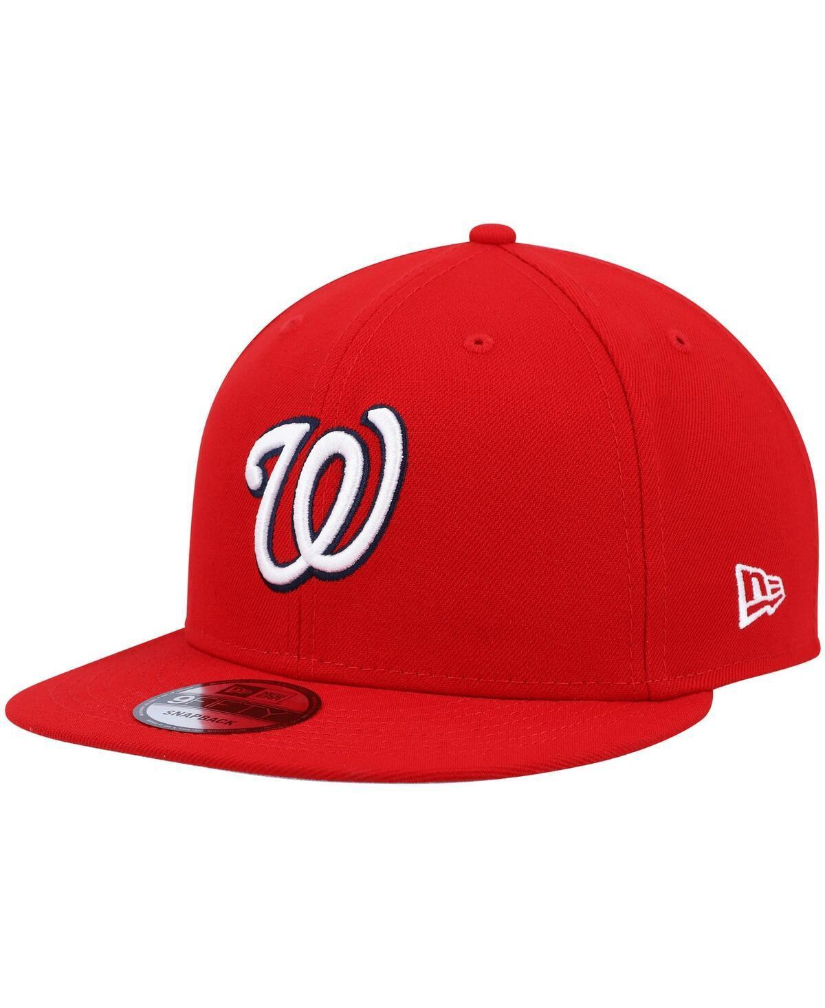 Mens New Era Red Washington Nationals Primary Logo 9FIFTY Snapback Hat Product Image