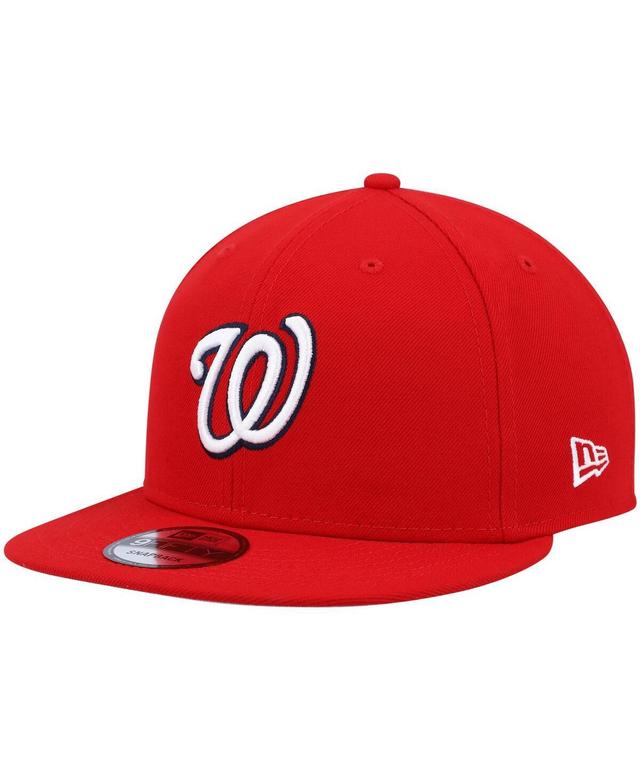 Mens New Era Red Washington Nationals Primary Logo 9FIFTY Snapback Hat Product Image