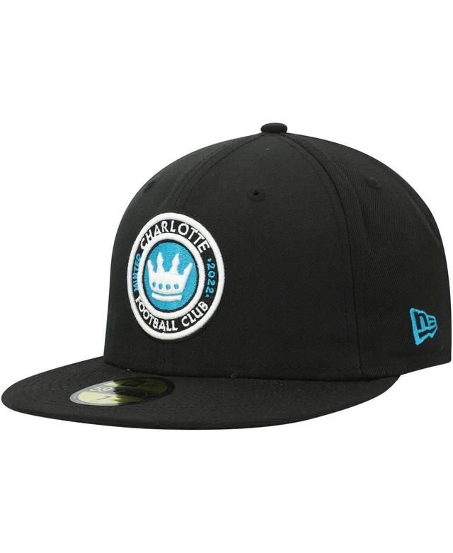 Mens New Era Black Charlotte Fc Primary Logo 59FIFTY Fitted Hat Product Image