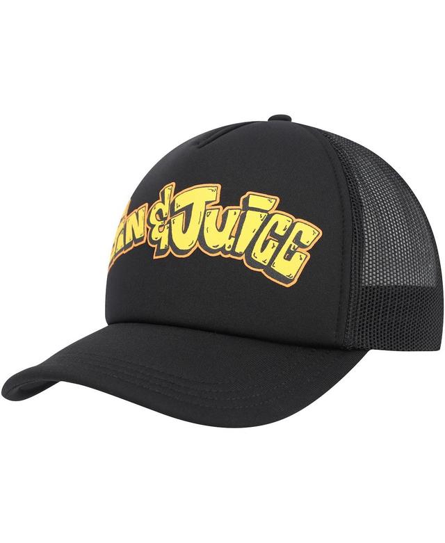 Mens Black Death Row Records Gin & Juice Trucker Adjustable Hat Product Image